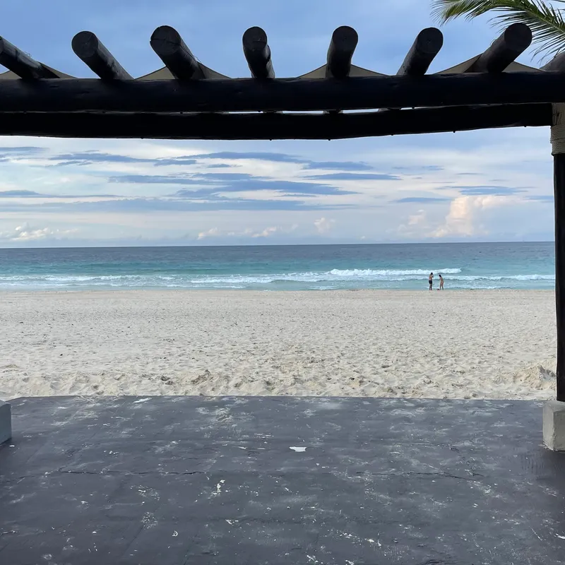 Beachfront pergola overlooking the Caribbean
