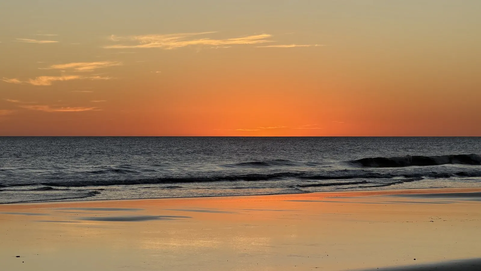 Pacific waves at sunset on Playa Tupilapa, Nicaragua
